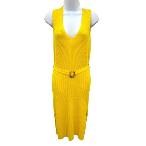 Jolie & Joy Women’s Knit Dress Yellow Size 2X Bright Artsy Summer‎ Vibe Sunshine - Picture 1 of 8